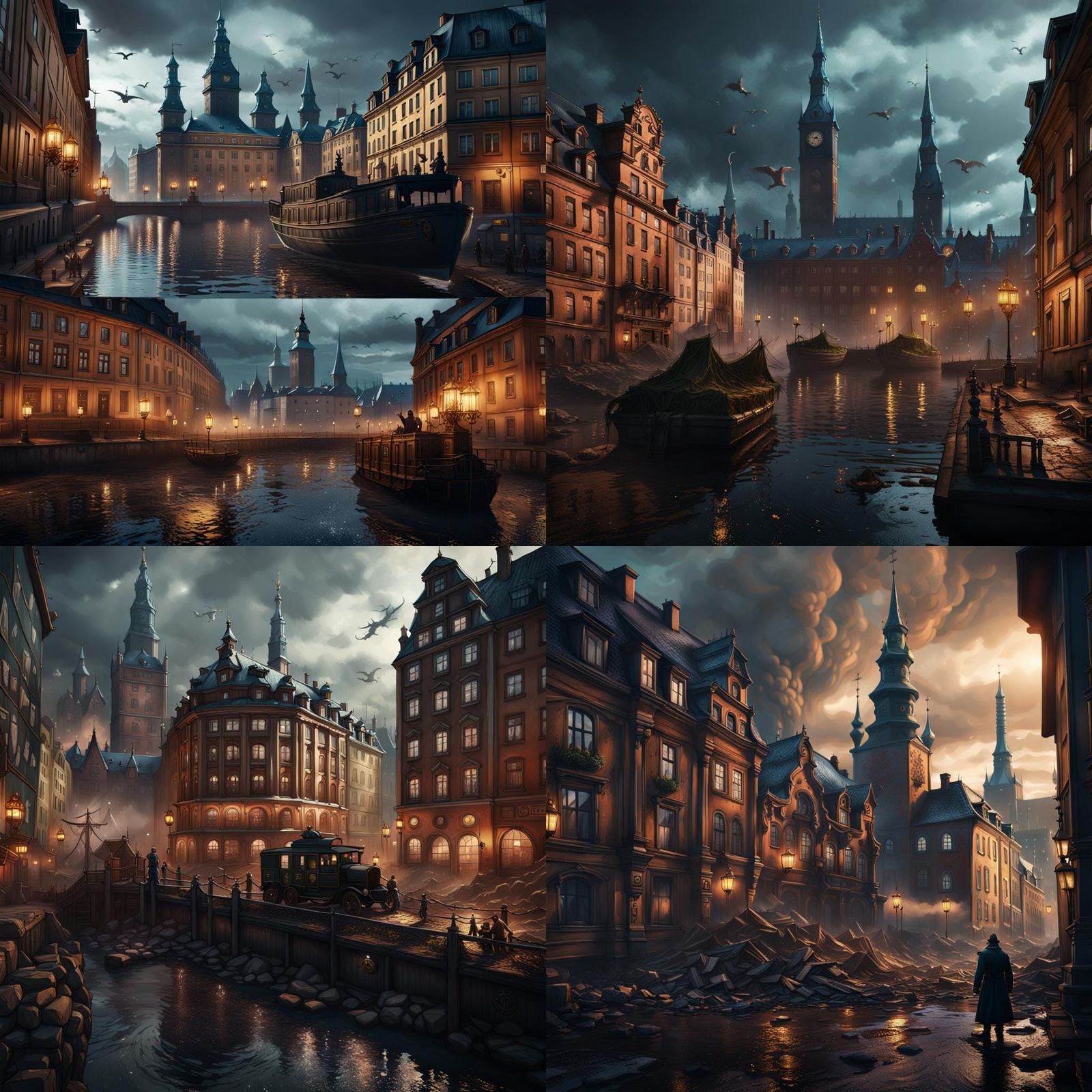 Detailed Matte Painting of Terror in Stockholm