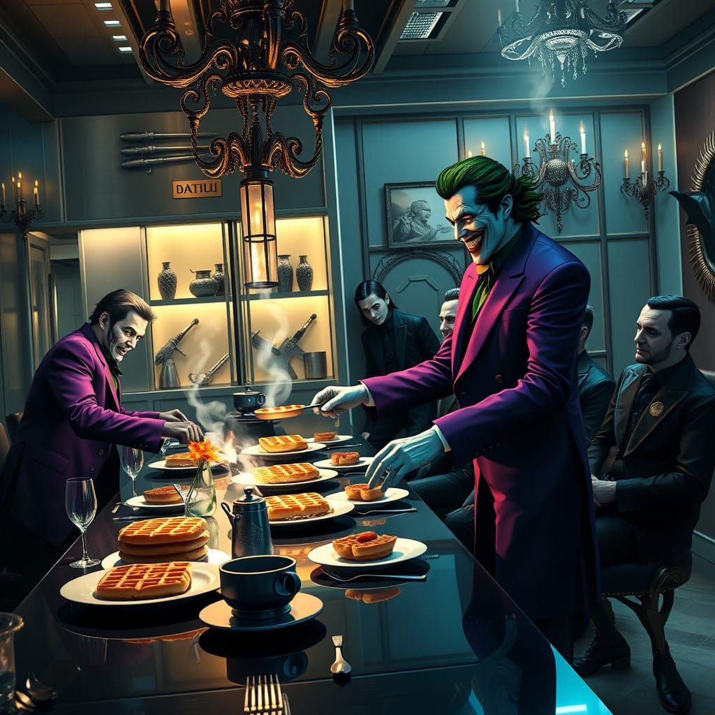 The Joker: Waffle Chef in Futuristic Kitchen