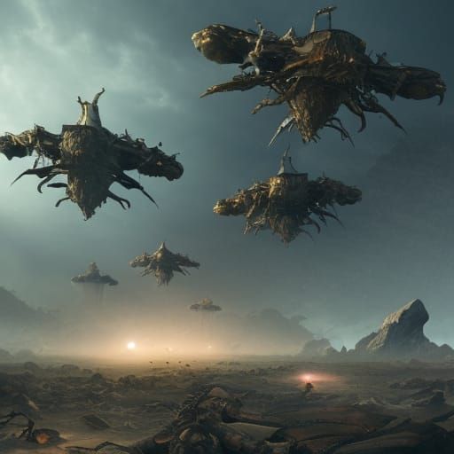 Epic Alien Invasion of Earth: 3D Digital Art