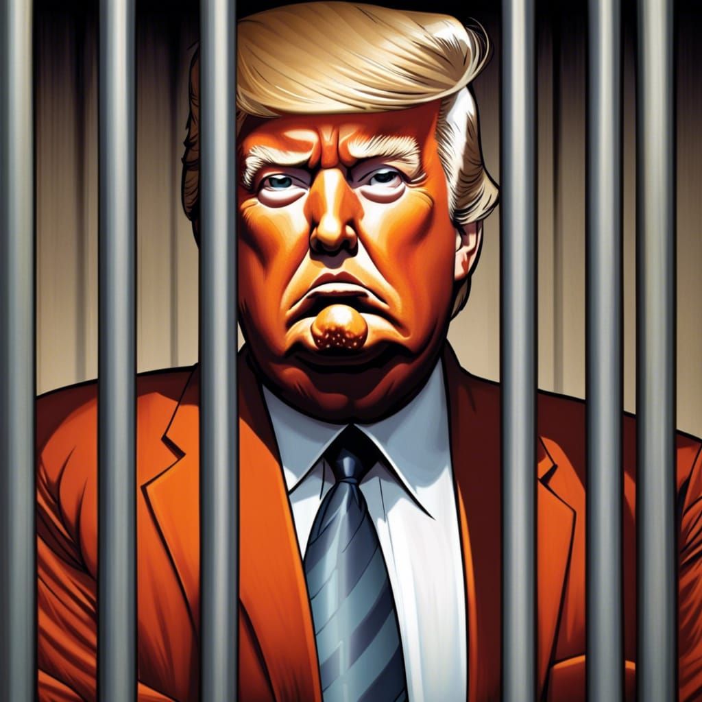 Comic Art: Donald Trump Behind Bars