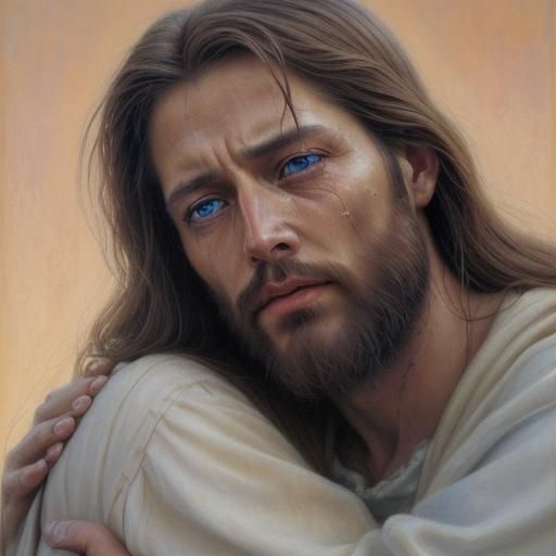Jesus Christ's Loving Embrace: Modern Oil Painting