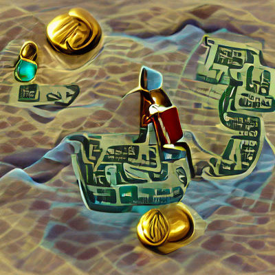 Treasure Chest in Cave, Digital Art