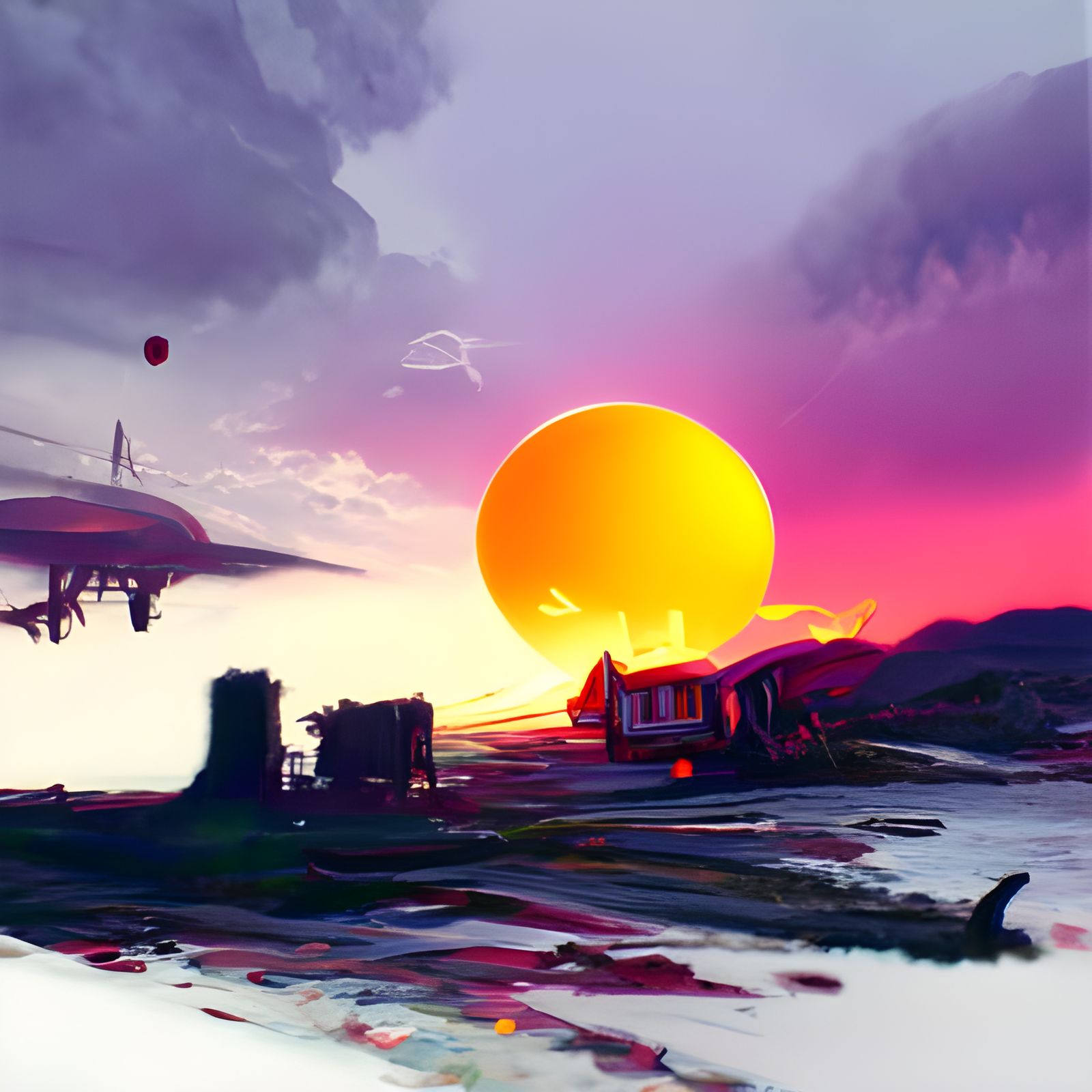 Eldritch Sunset: Retro Concept Art in 8K