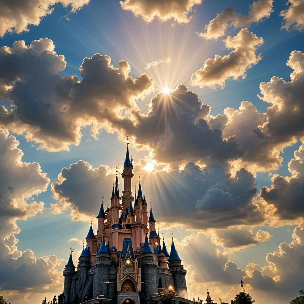 Divine Sunshine Beams Through Soft Clouds