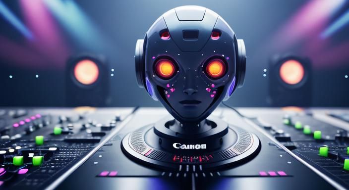Hyperreal AI Music Robot in Professional Photo