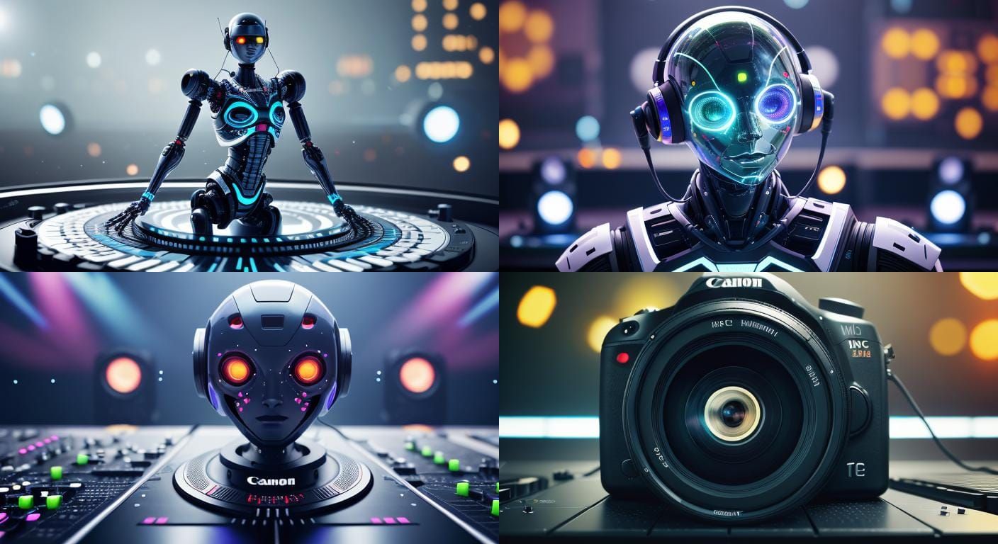 Hyperreal Music AI Robot in a Professional Photo