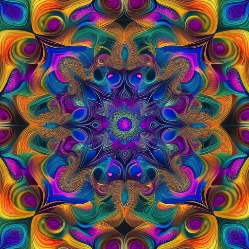 Cute Cat in Abstract Fractal Art