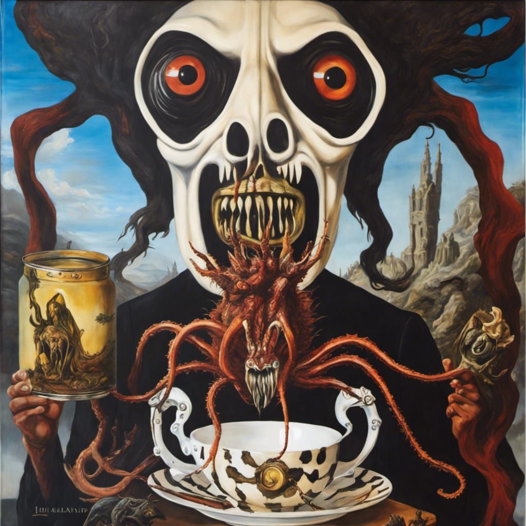 Surreal Monster Mug in Style of Salvador Dali