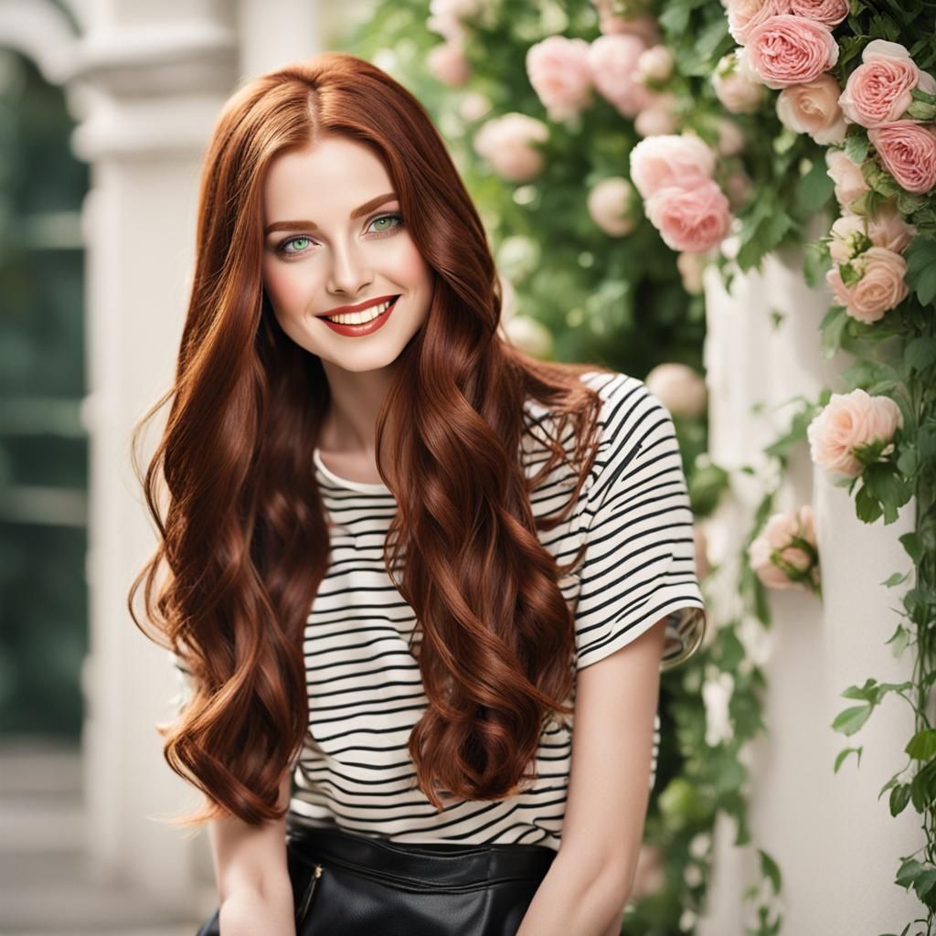 Red-Haired Woman in Comic Book Style