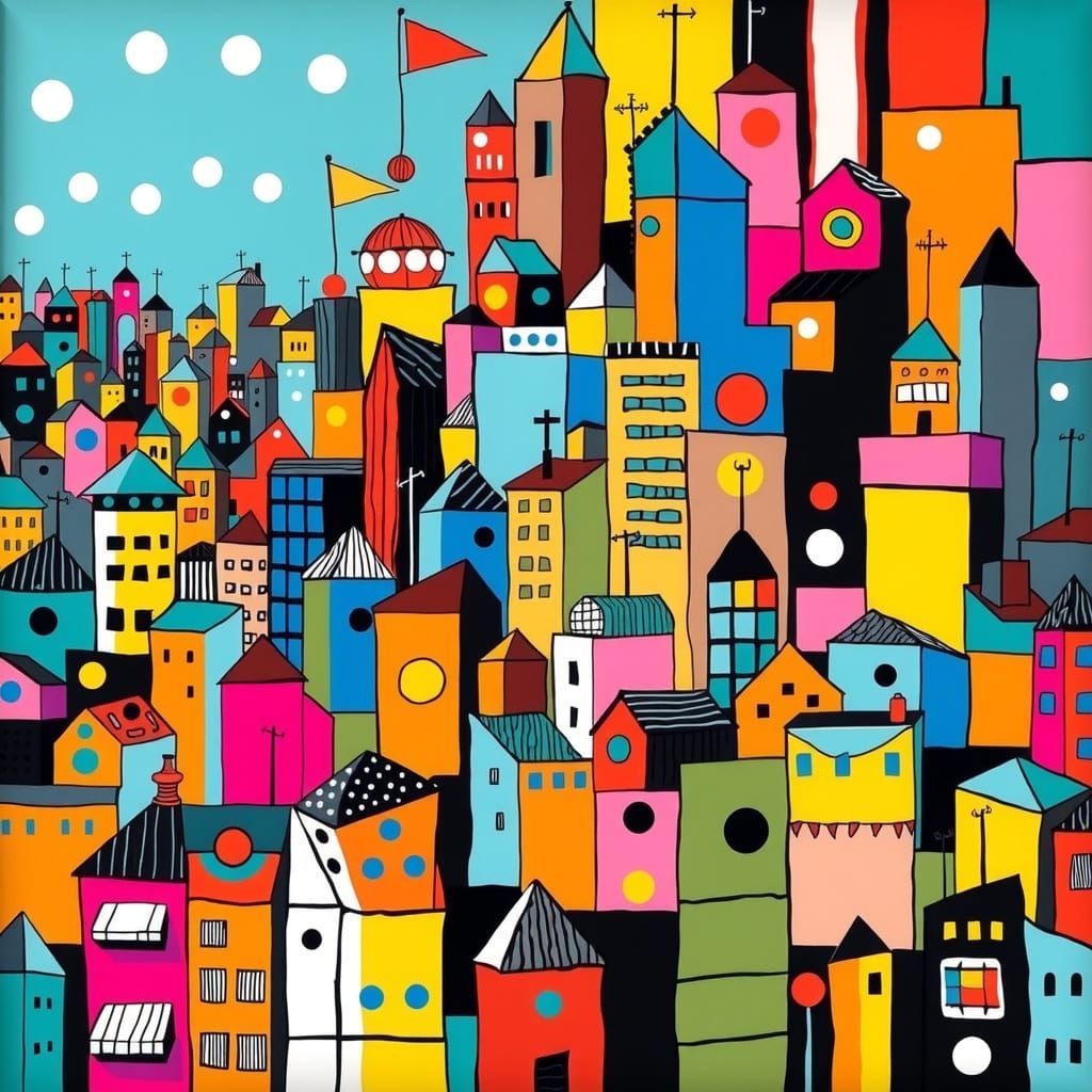 Abstract Geometric Art Inspired by Brutalism