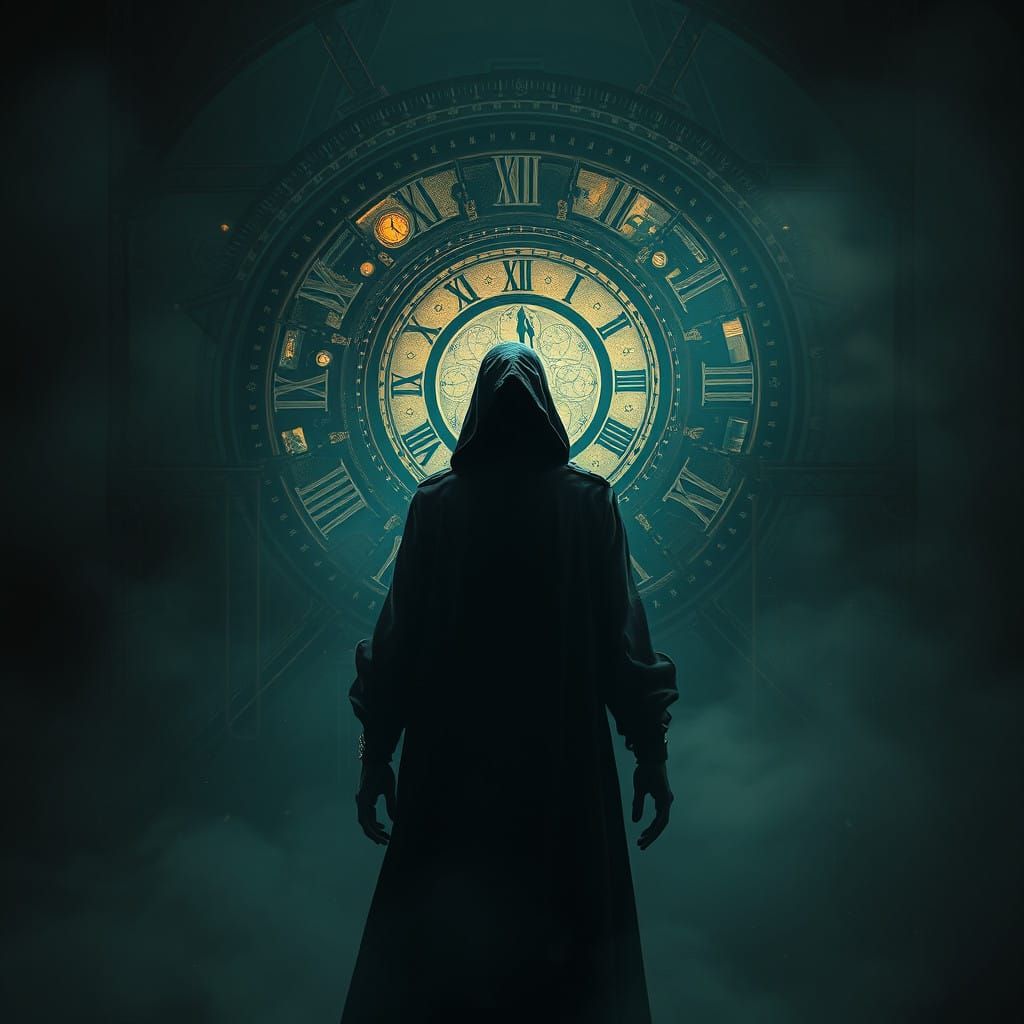 Time Dictator in Shadows of Futuristic Clockwork