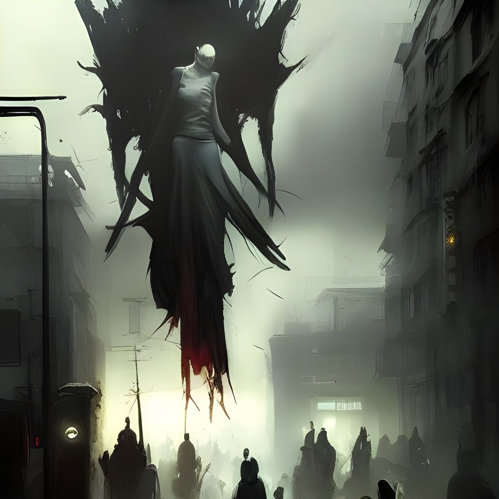 Sinister Black Market Scene in Dark Style