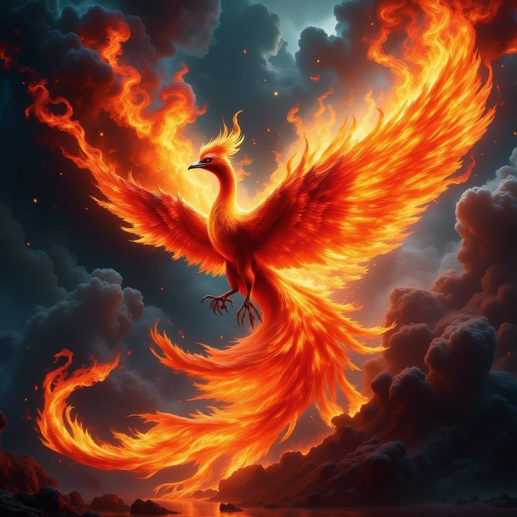 Majestic Phoenix Soars Through Cosmic Nebula