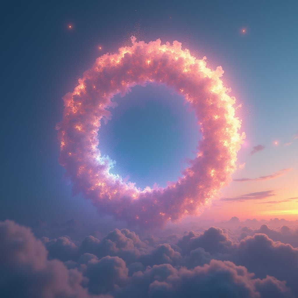 Luminescent Orb in Dreamy Sky, Trending on Artstation