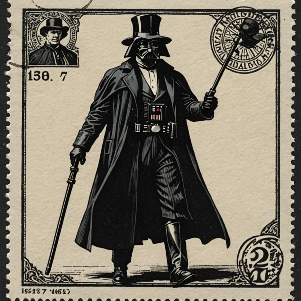 Darth Vader as Linoleum Block Print
