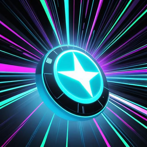 Futuristic Hockey Puck with Neon Energy: Pop Art