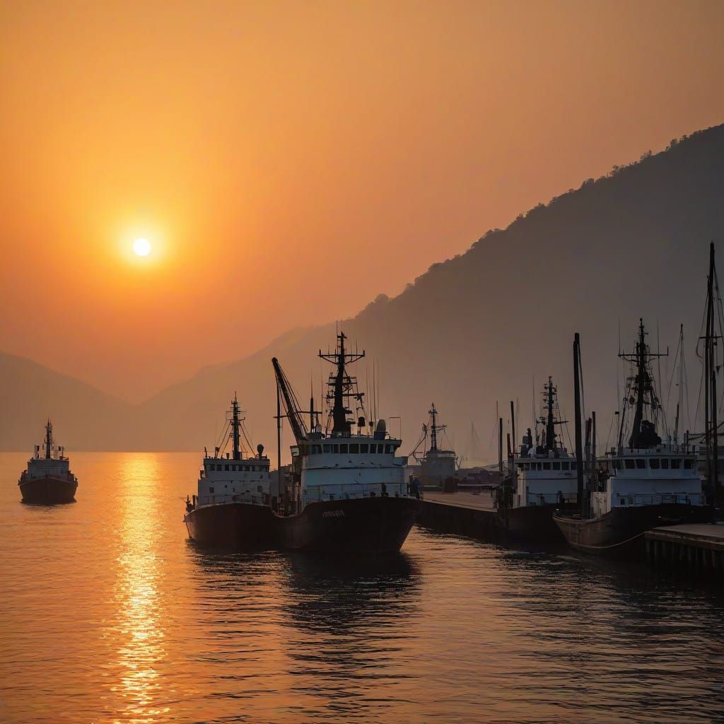 Port in the shades of smoky fire