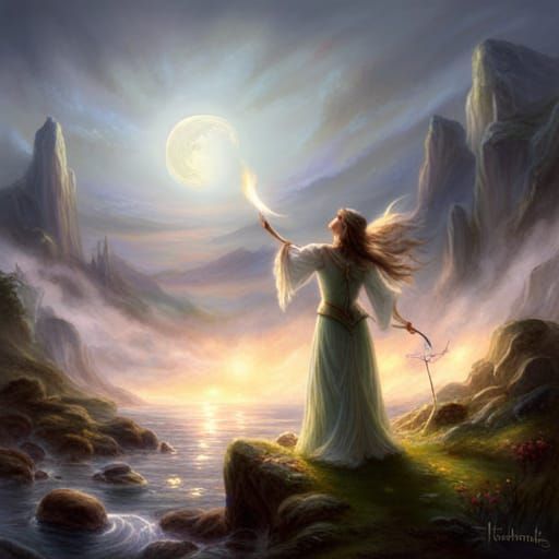 Ethereal Moon Elf and Light Elf Battle