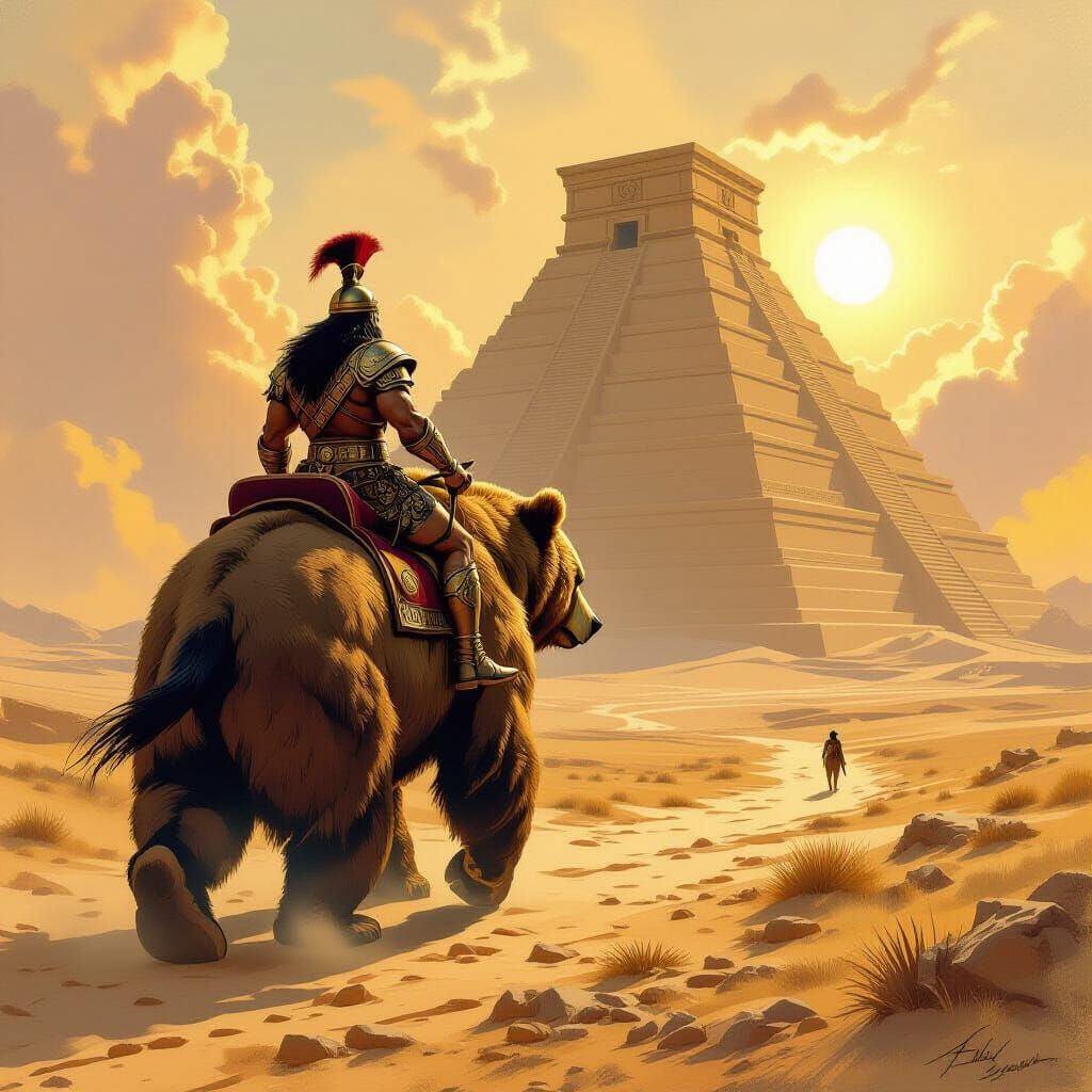 Gilgamesh Rides a Bear Towards a Ziggurat