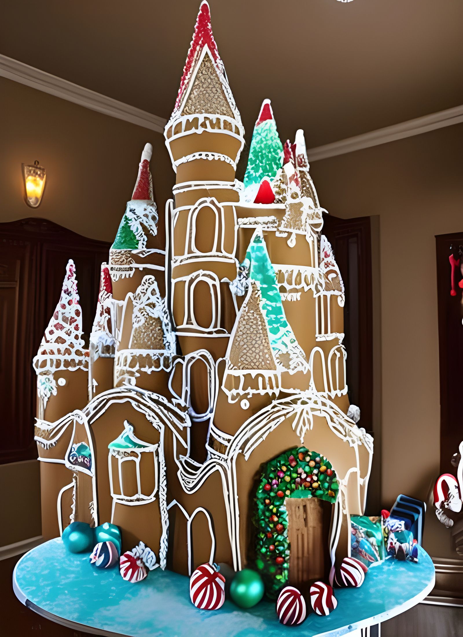 Fantastical Gingerbread Castle with Candy Details