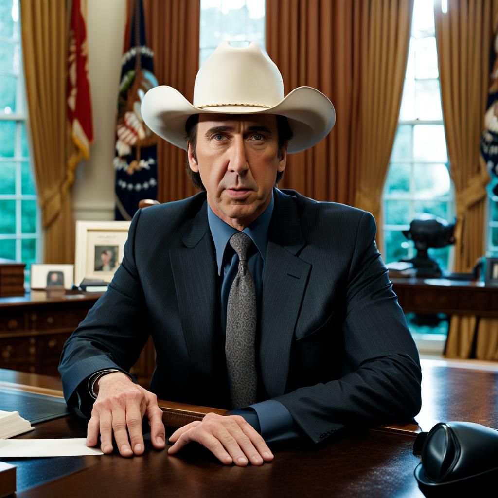 Nicolas Cage as President in the Oval Office