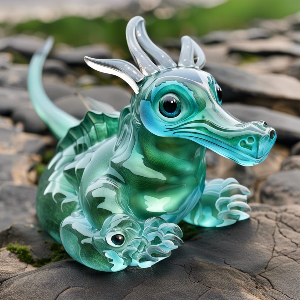 Glass Dragon Sculpture: A Cute and Delicate Creation