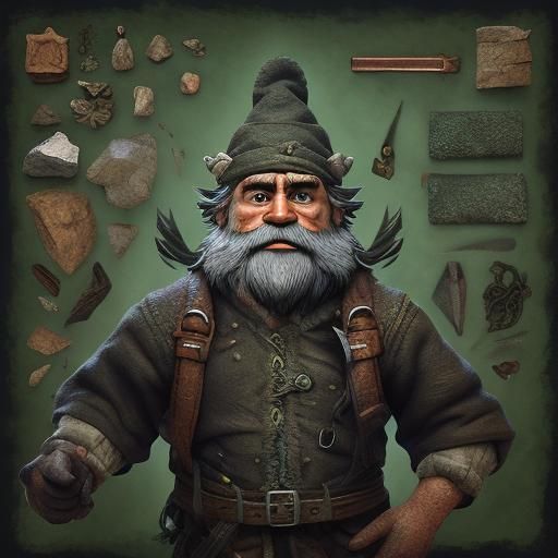 Young Rock Gnome in Neolithic Landscape