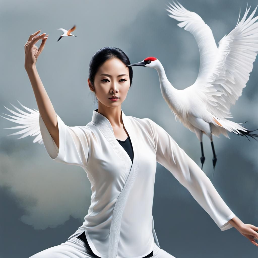 White Crane Spreads Wings (sort of)