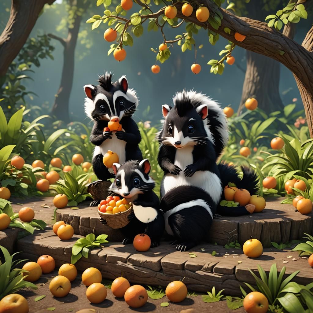 Skunks - a 1-3 player adorable console game. Skunks collect ...