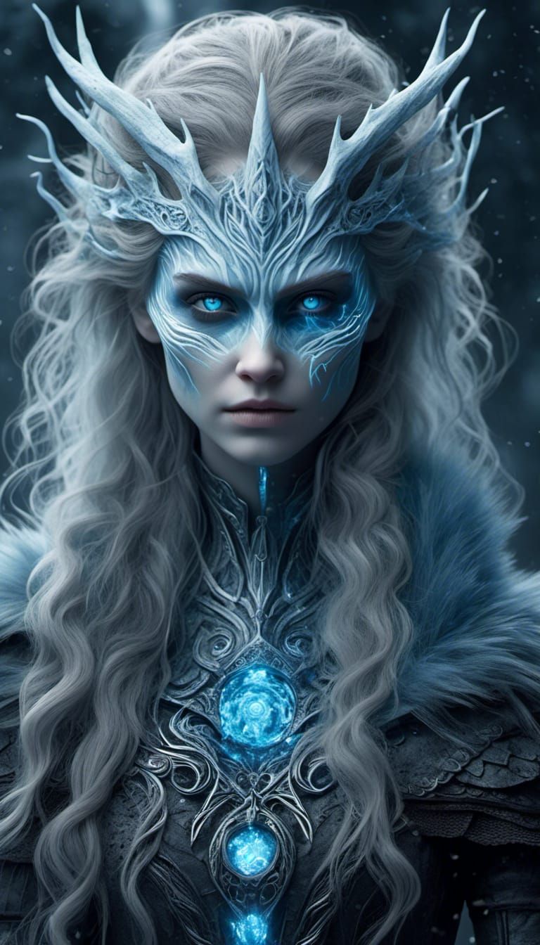Beautiful Devil Woman: White Walker Hybrid with Horns