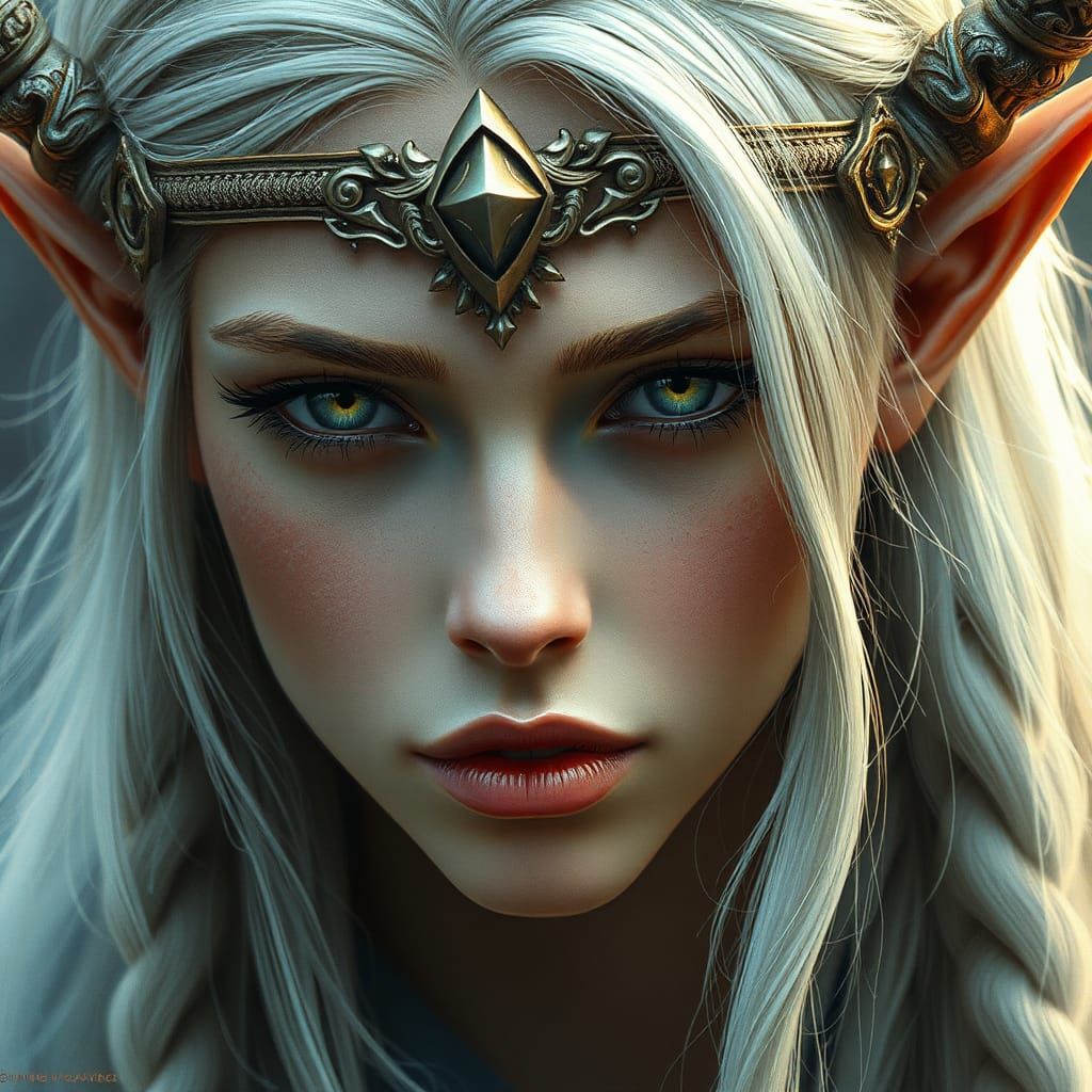 Hyperrealistic Elven Portrait of a Beautiful Elf