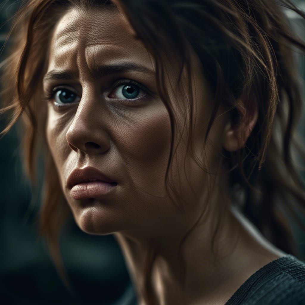 Woman's Portrait: Cinematic Photography with Intense Emotion