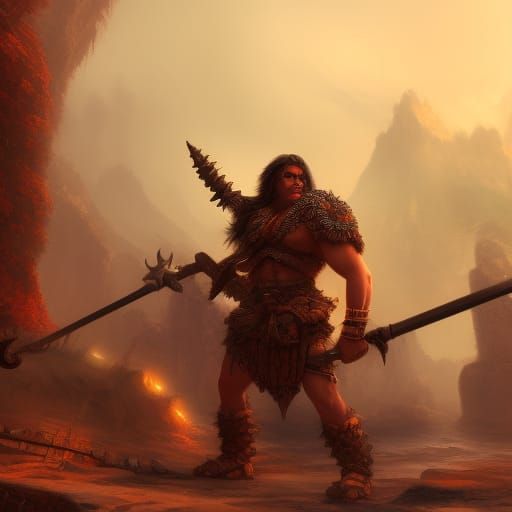 Barbarian Manager: Detailed Fantasy Concept Art