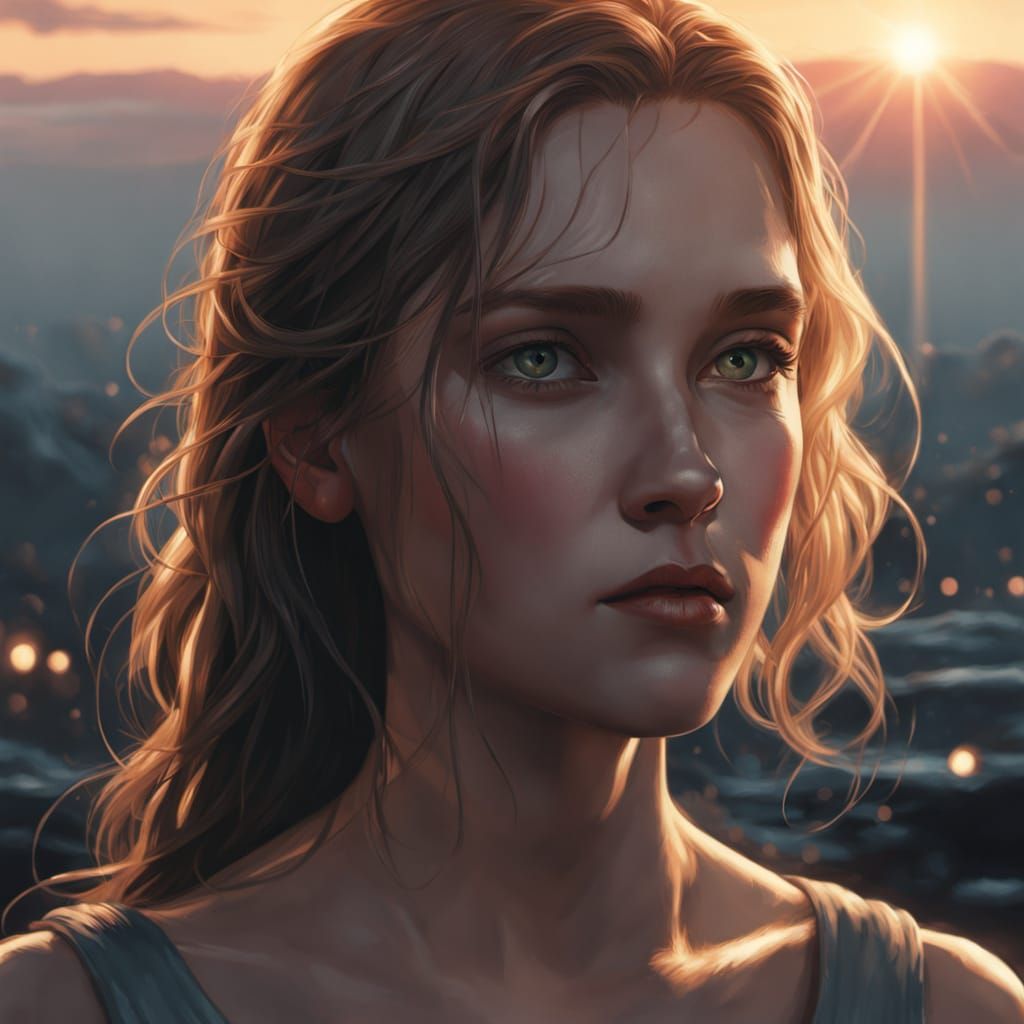 Confident Beauty in Golden Hour