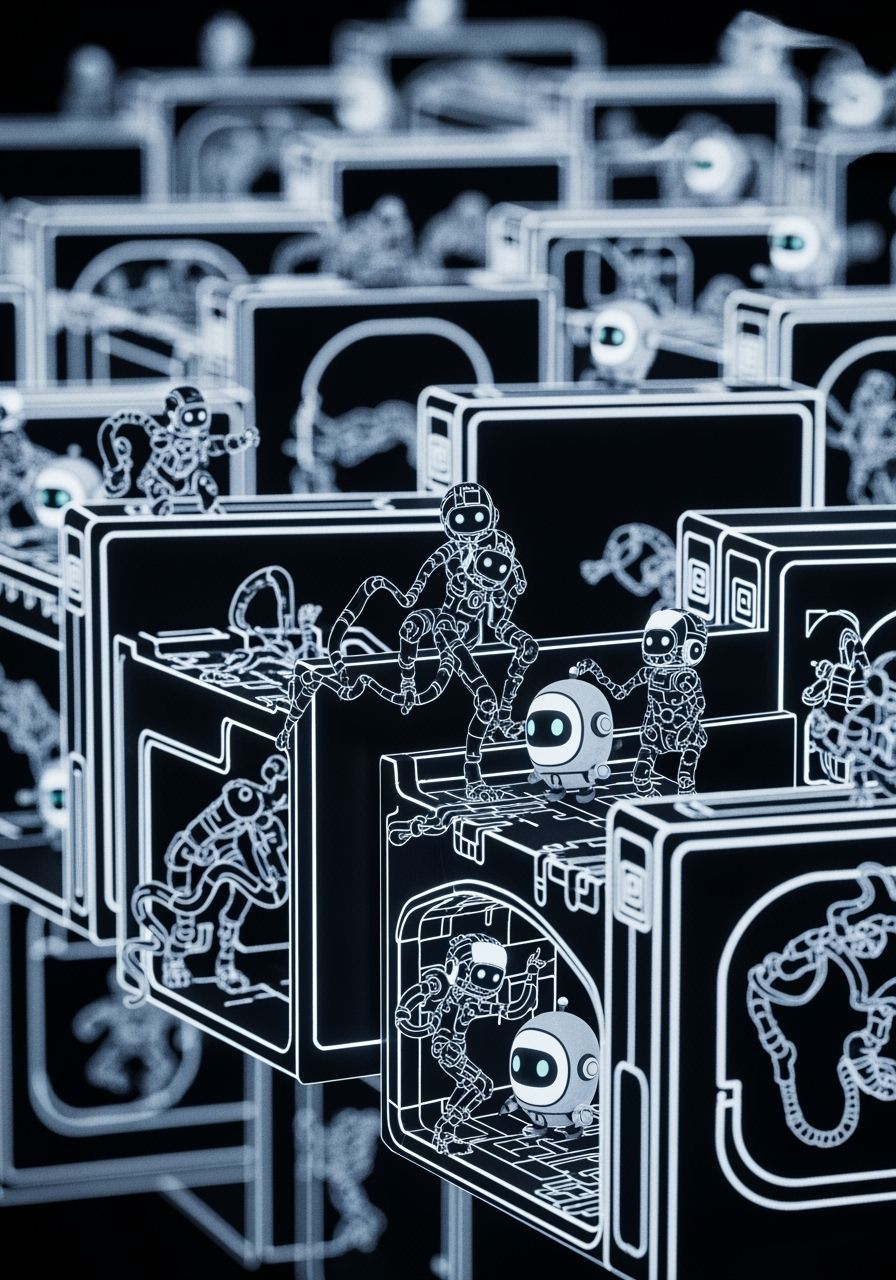 Artitechtural Negativespace Luminodoodleblend Structures wit...