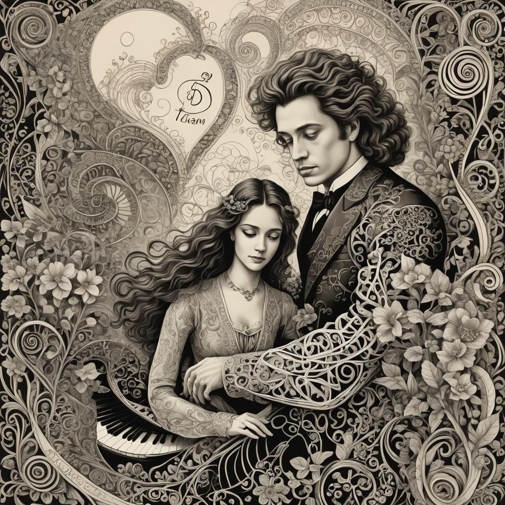 Composition Love for the  piano music.