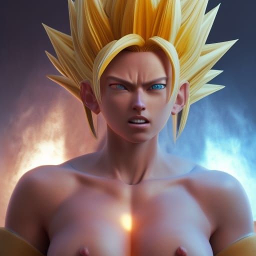 Realistic Female Super Saiyan, Baroque Style