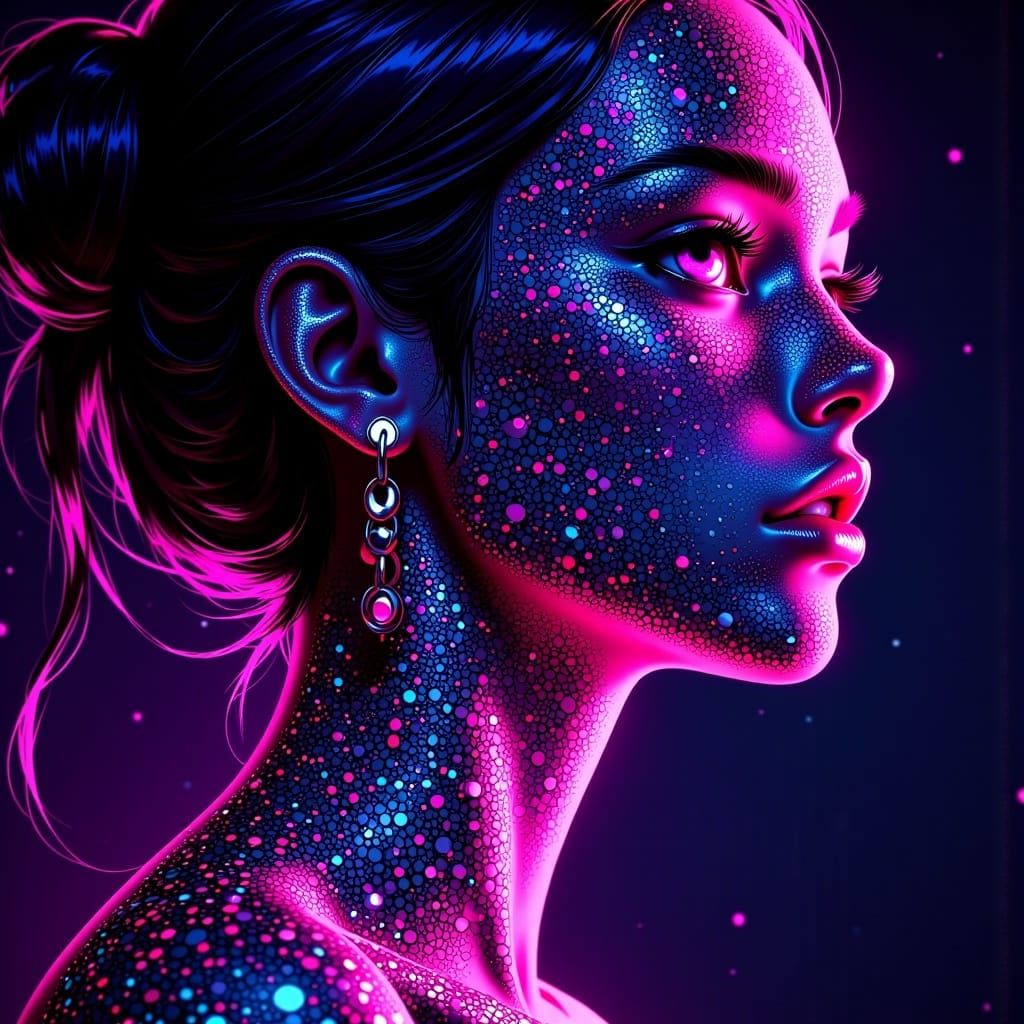 Binary Silhouette: A Captivating Woman in Code