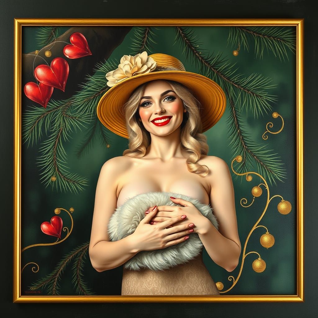 Burlesque Beauty in Golden Glory