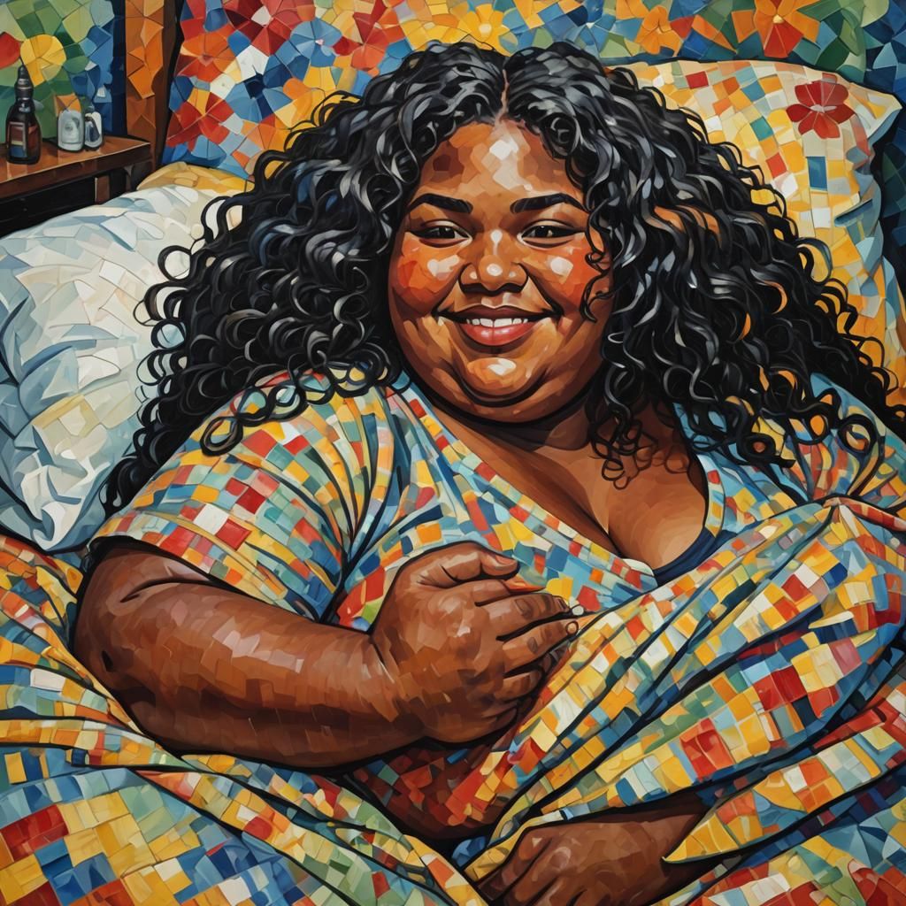 Expressionist Portrait of a Sleeping Girl, Impasto Painting