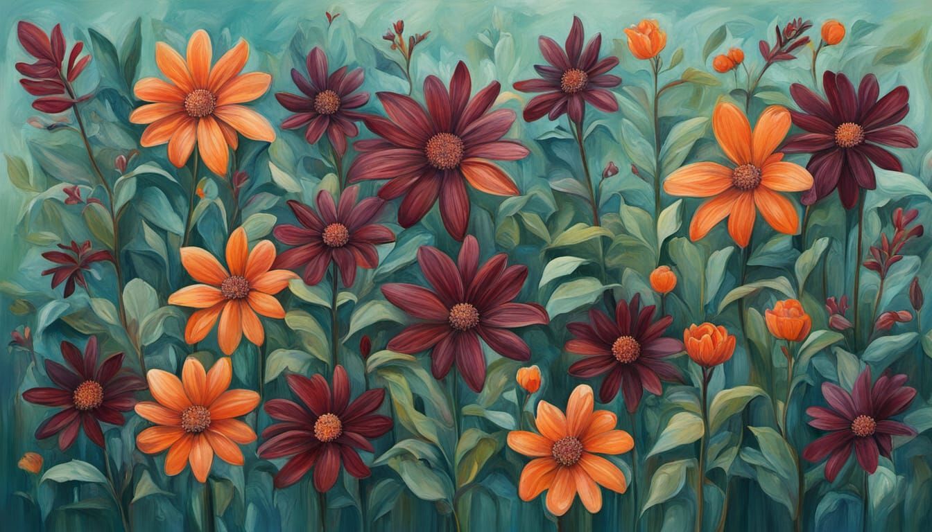 Abstract Surrealist Floral Painting