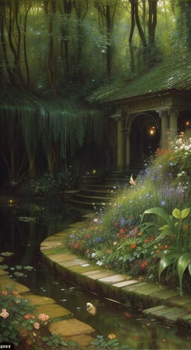 Entangled Bank: Watercolour Painting of Thriving Nature