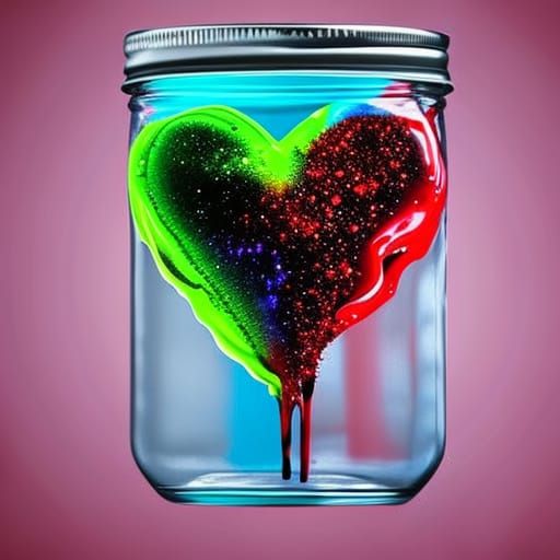 Bloody Heart in Mason Jar: Ultra Detailed Graffiti Art