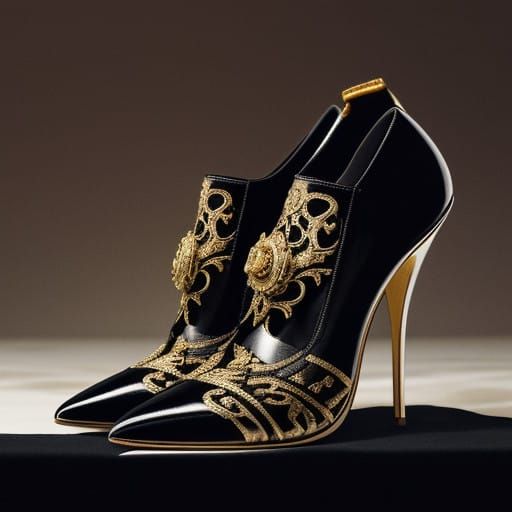 Stunning High Heels on a Velvet Carpet in a Luxurious Aesthe...