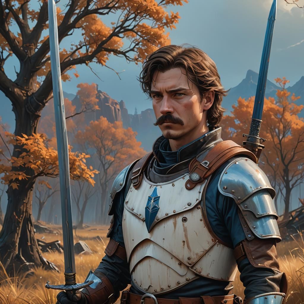 Fantasy Warrior in Lush Environment