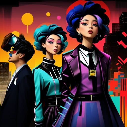 Virtual Reality City in Colorfield Painting Style