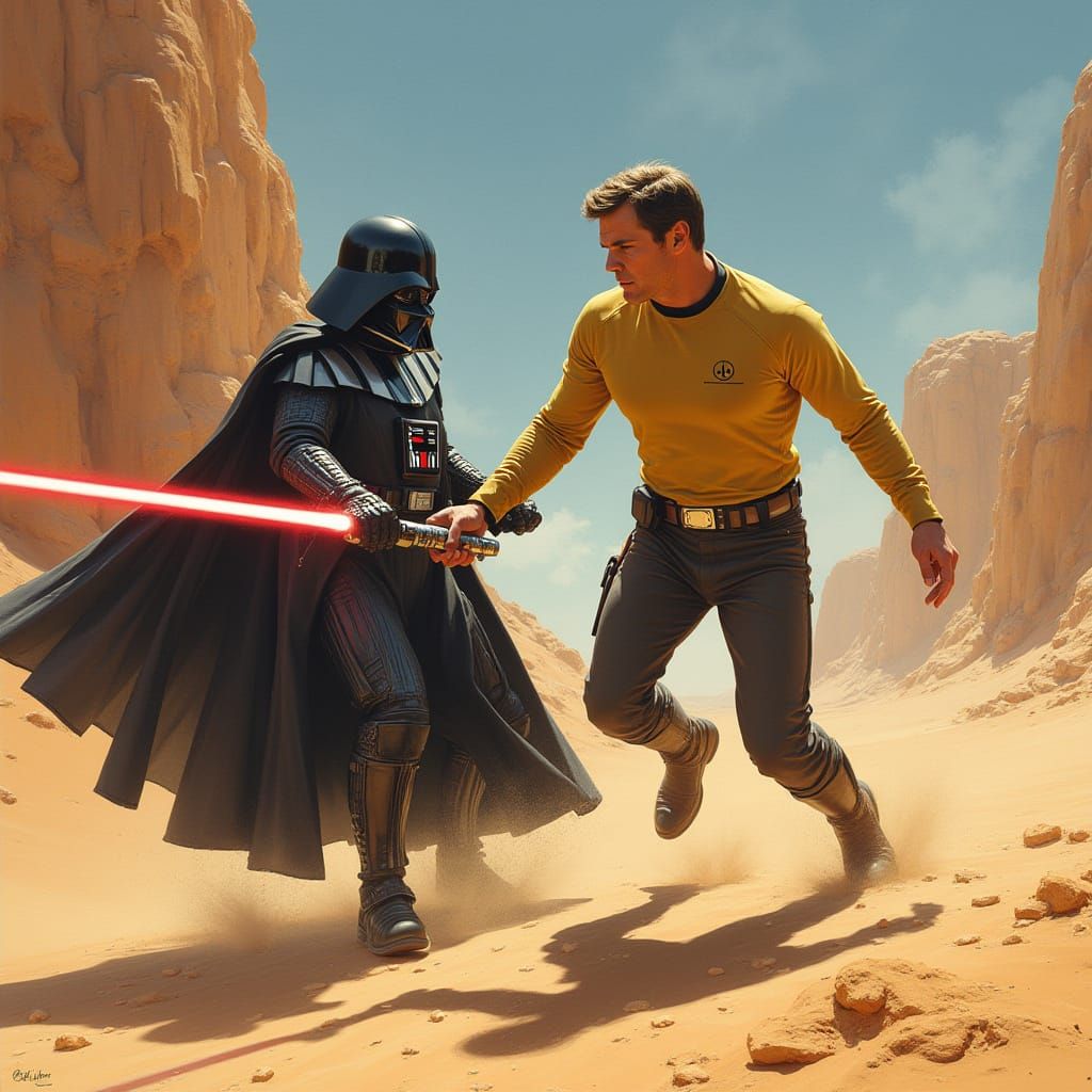 Epic Sci-Fi Battle on Desert Planet