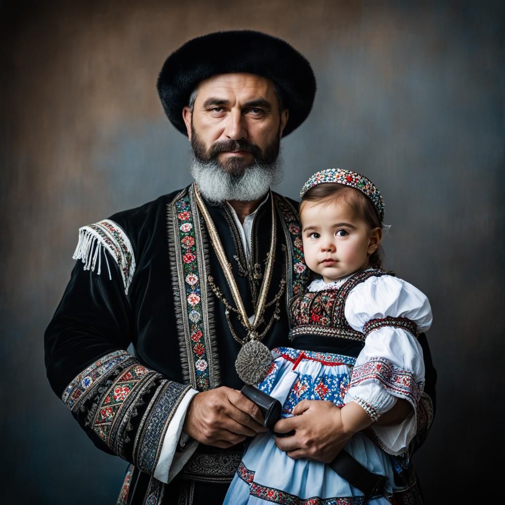 Father from Bulgaria and his little daughter.