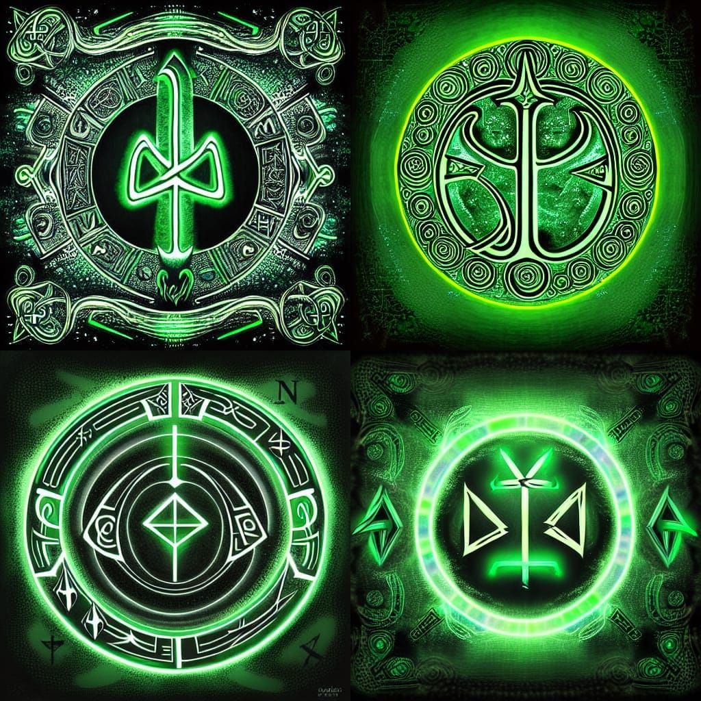 Glowing Mystic Runes in Fantasy Art Style