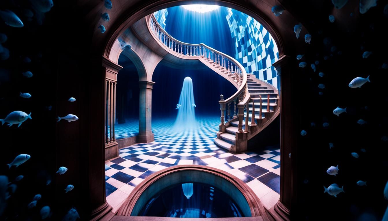 Ethereal Apparition in Escher-esque Underwater World